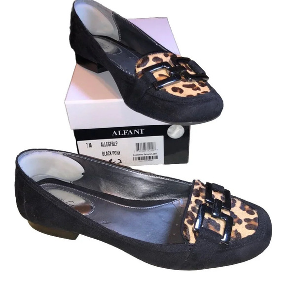 Alfani Shoes - Alfani Step N Flex Shoes Womens 7M Animal Print Allegra Slip On Flats Toe Rare